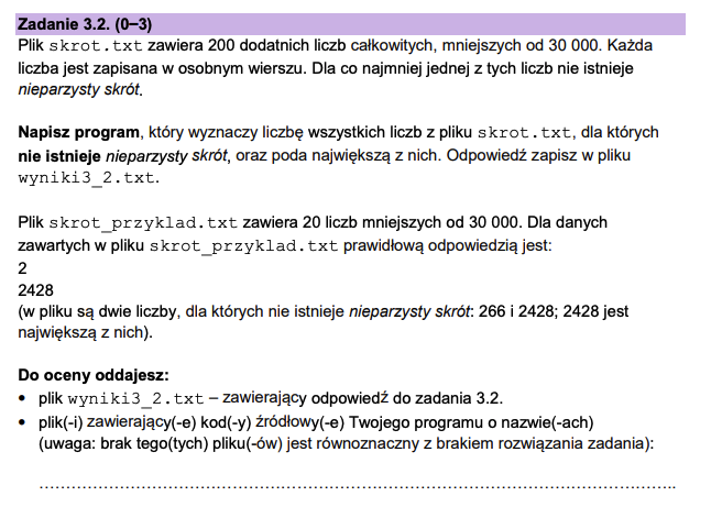 Zadanie 3.2 z matury z informatyki maj 2024 - przetwarzanie pliku skrot.txt